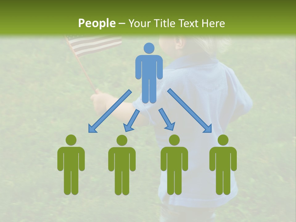 Toddler Running Around Waving An American Flag PowerPoint Template