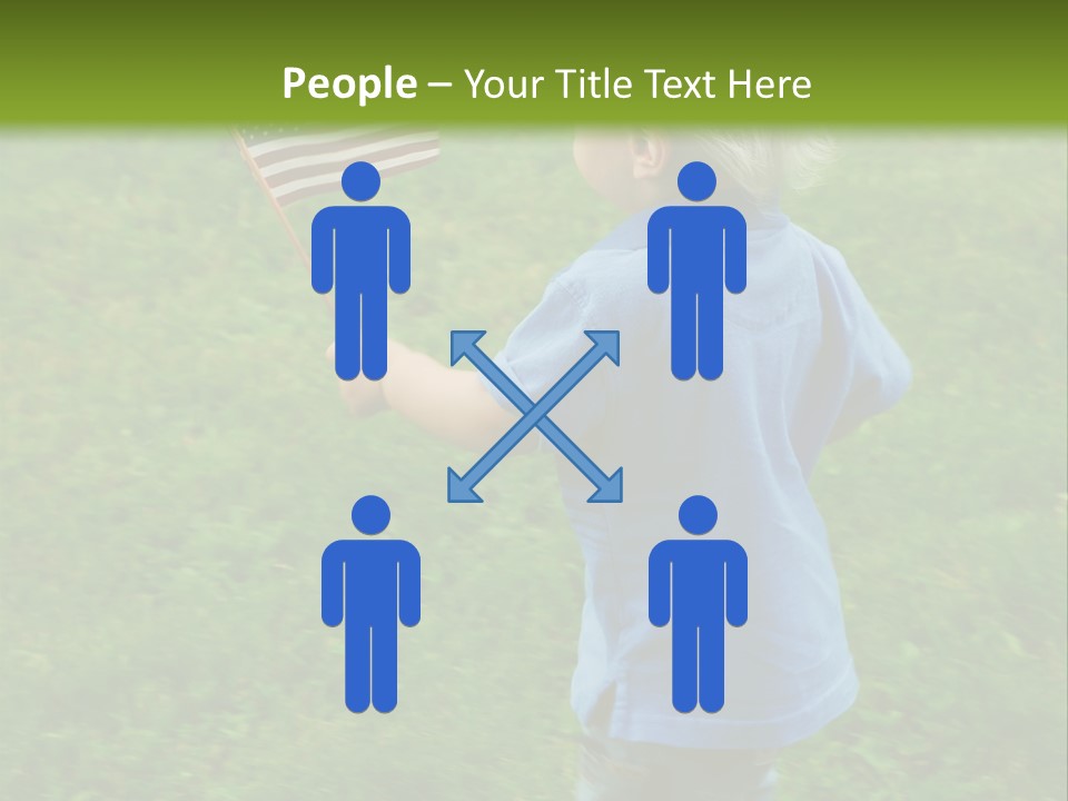 Toddler Running Around Waving An American Flag PowerPoint Template