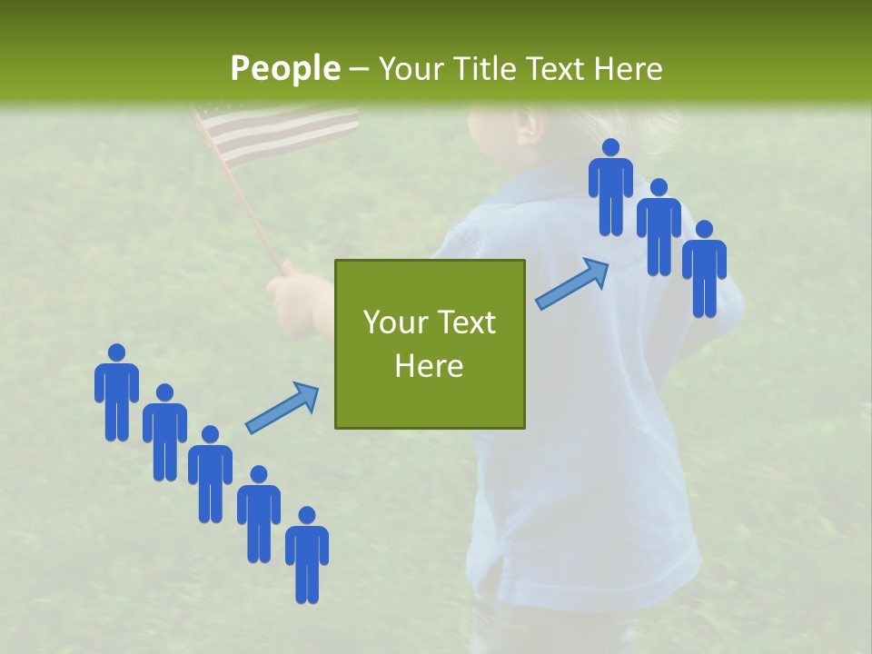 Toddler Running Around Waving An American Flag PowerPoint Template