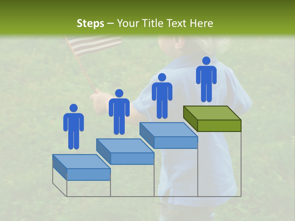 Toddler Running Around Waving An American Flag PowerPoint Template