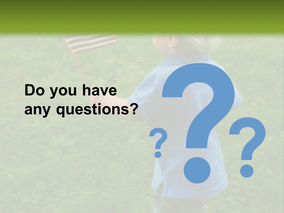 Toddler Running Around Waving An American Flag PowerPoint Template