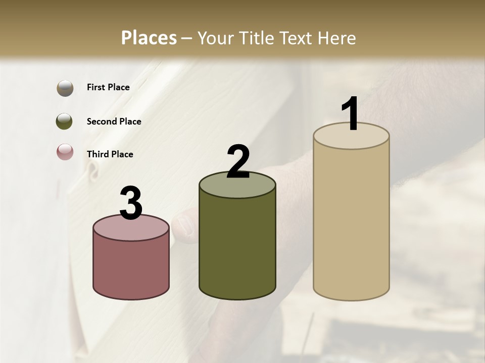 Home Builder's Hands Installing Siding PowerPoint Template
