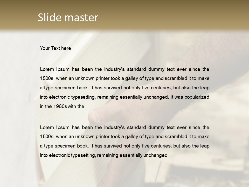 Home Builder's Hands Installing Siding PowerPoint Template