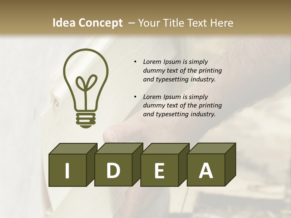 Home Builder's Hands Installing Siding PowerPoint Template