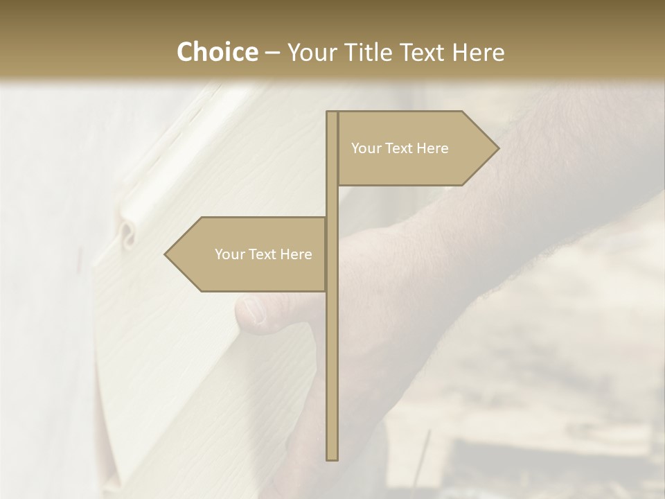 Home Builder's Hands Installing Siding PowerPoint Template