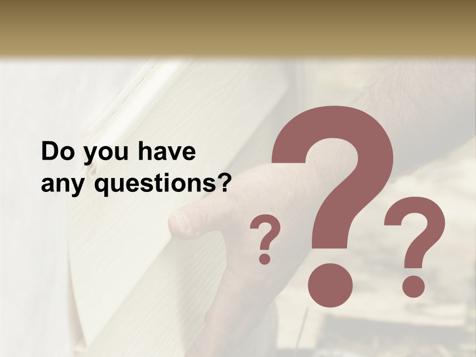 Home Builder's Hands Installing Siding PowerPoint Template