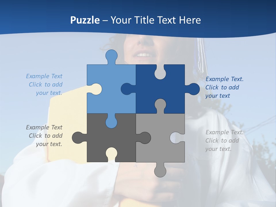 Happy Graduate Female Student Holding A Big Pile Of Textbooks And Folders PowerPoint Template