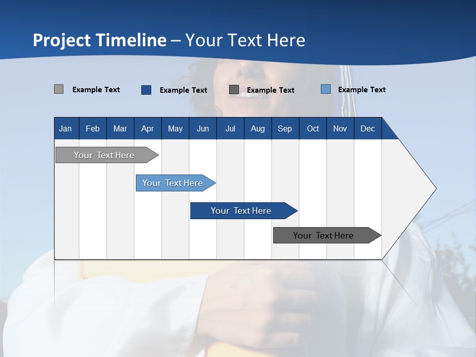 Happy Graduate Female Student Holding A Big Pile Of Textbooks And Folders PowerPoint Template