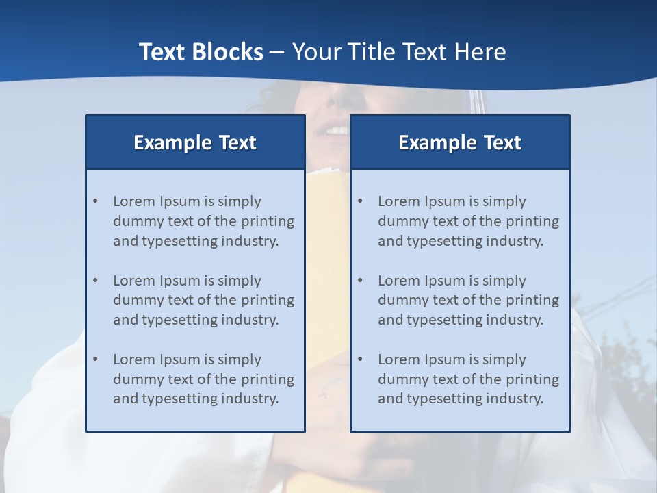 Happy Graduate Female Student Holding A Big Pile Of Textbooks And Folders PowerPoint Template