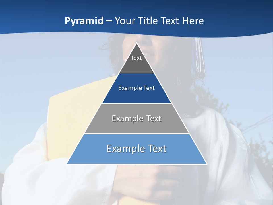 Happy Graduate Female Student Holding A Big Pile Of Textbooks And Folders PowerPoint Template