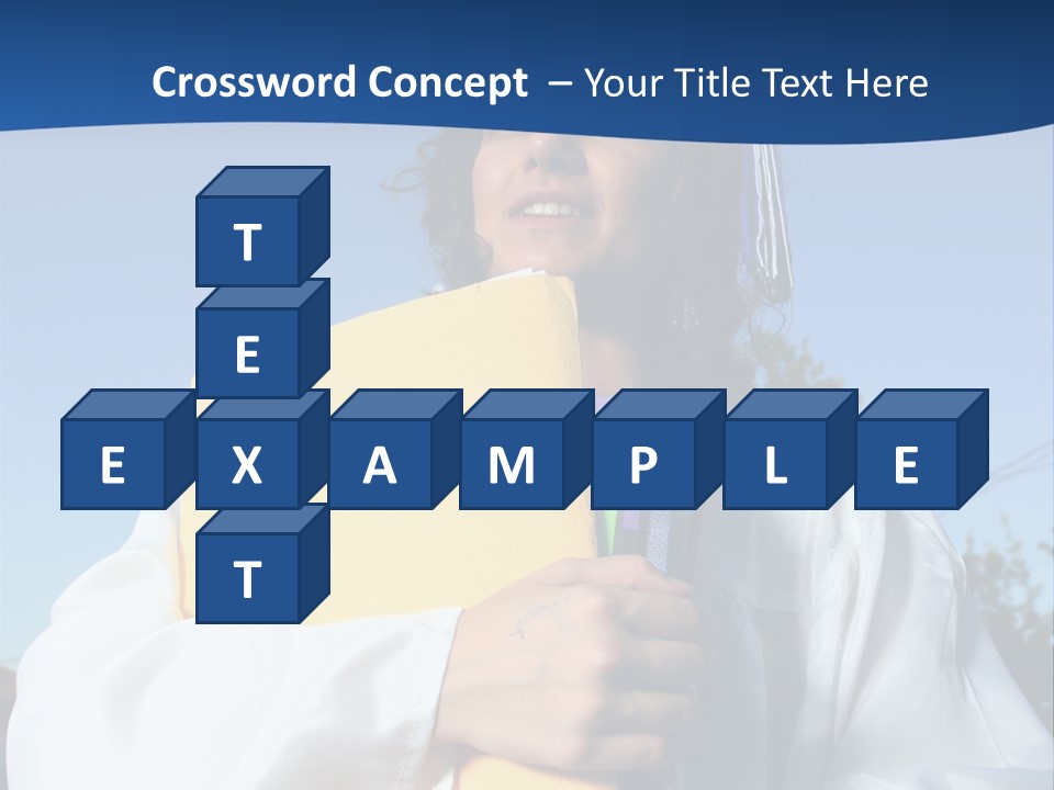 Happy Graduate Female Student Holding A Big Pile Of Textbooks And Folders PowerPoint Template