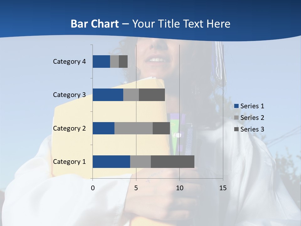 Happy Graduate Female Student Holding A Big Pile Of Textbooks And Folders PowerPoint Template