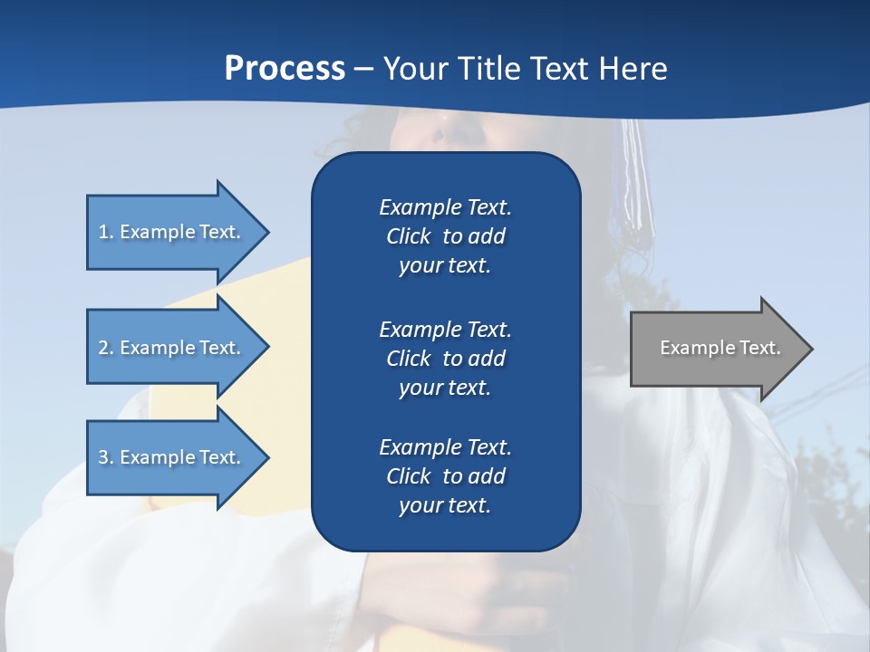 Happy Graduate Female Student Holding A Big Pile Of Textbooks And Folders PowerPoint Template
