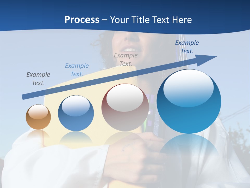 Happy Graduate Female Student Holding A Big Pile Of Textbooks And Folders PowerPoint Template