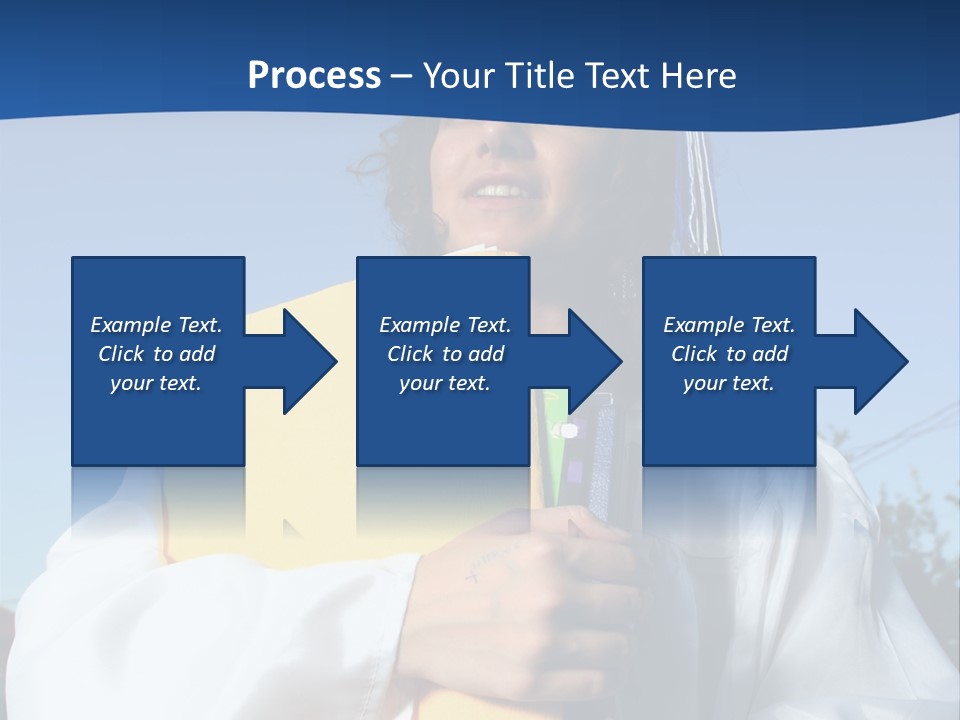 Happy Graduate Female Student Holding A Big Pile Of Textbooks And Folders PowerPoint Template