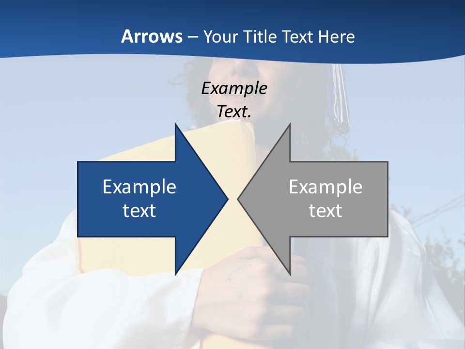 Happy Graduate Female Student Holding A Big Pile Of Textbooks And Folders PowerPoint Template