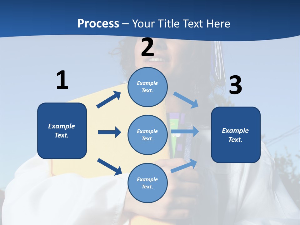 Happy Graduate Female Student Holding A Big Pile Of Textbooks And Folders PowerPoint Template