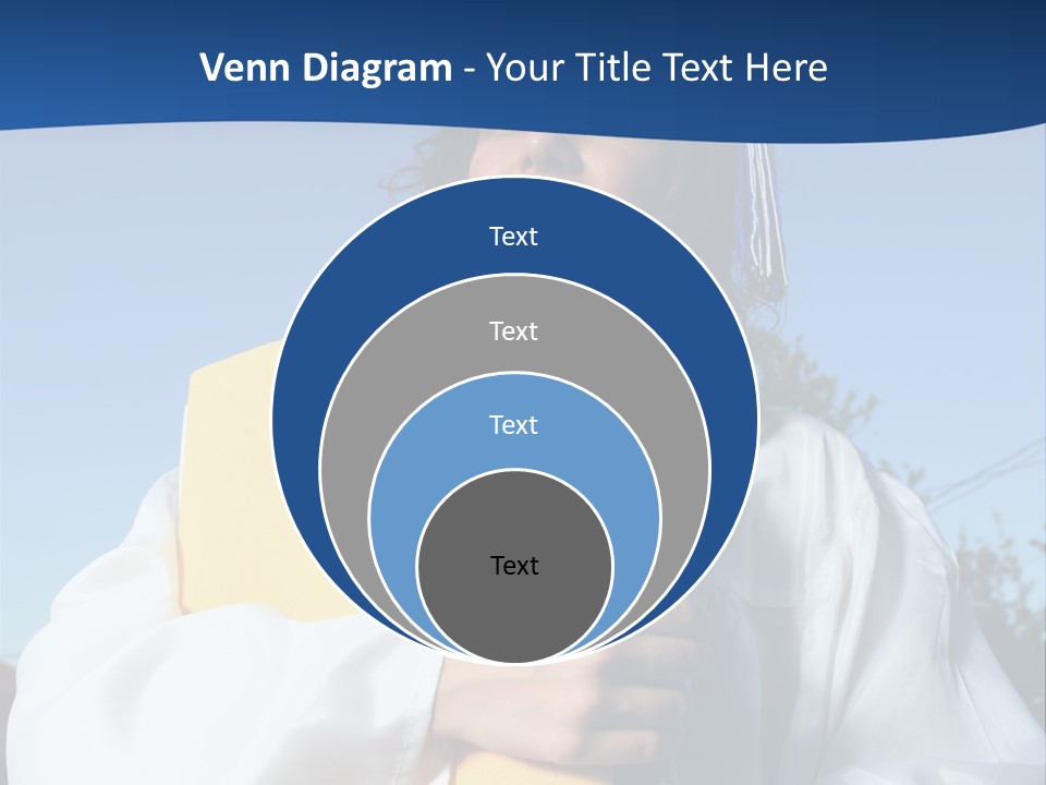 Happy Graduate Female Student Holding A Big Pile Of Textbooks And Folders PowerPoint Template