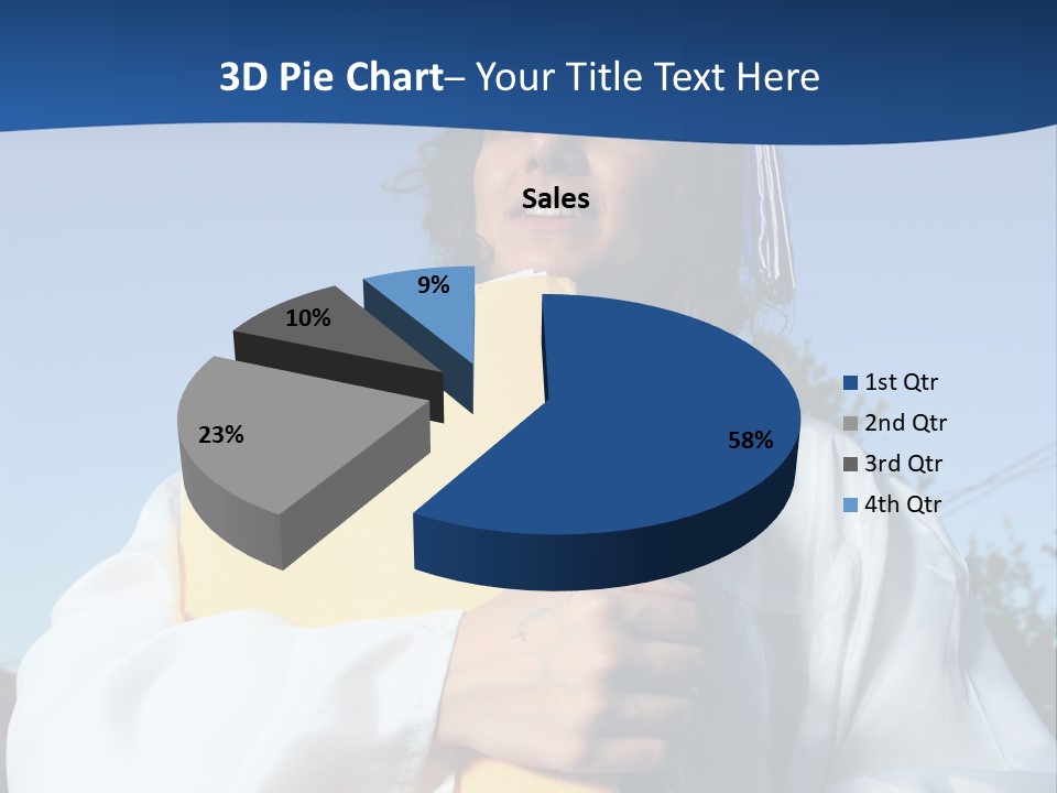 Happy Graduate Female Student Holding A Big Pile Of Textbooks And Folders PowerPoint Template