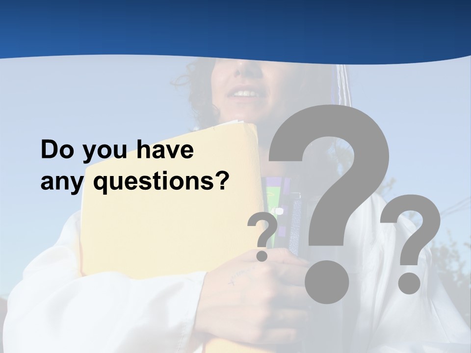 Happy Graduate Female Student Holding A Big Pile Of Textbooks And Folders PowerPoint Template