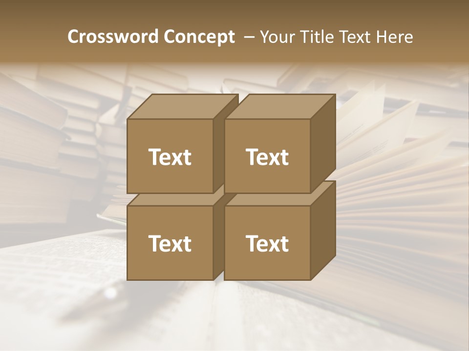 Many Old Books Combined By A Heap. Russian Saying 'Knowledge - Light, Ignorance - Darkness' PowerPoint Template
