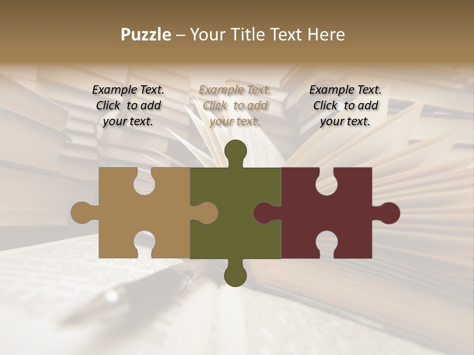 Many Old Books Combined By A Heap. Russian Saying 'Knowledge - Light, Ignorance - Darkness' PowerPoint Template