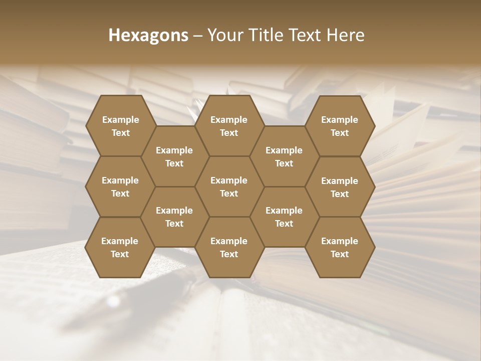 Many Old Books Combined By A Heap. Russian Saying 'Knowledge - Light, Ignorance - Darkness' PowerPoint Template