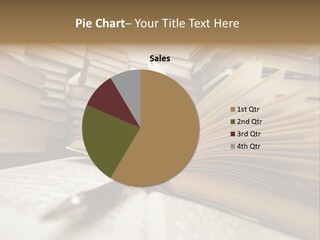 Many Old Books Combined By A Heap. Russian Saying 'Knowledge - Light, Ignorance - Darkness' PowerPoint Template