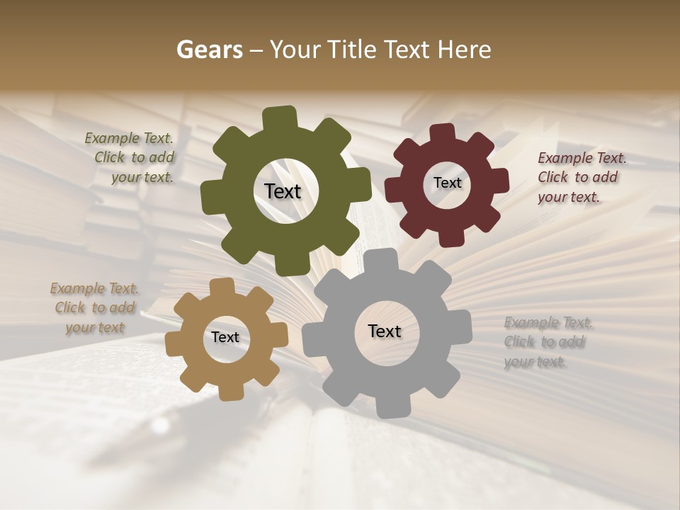 Many Old Books Combined By A Heap. Russian Saying 'Knowledge - Light, Ignorance - Darkness' PowerPoint Template
