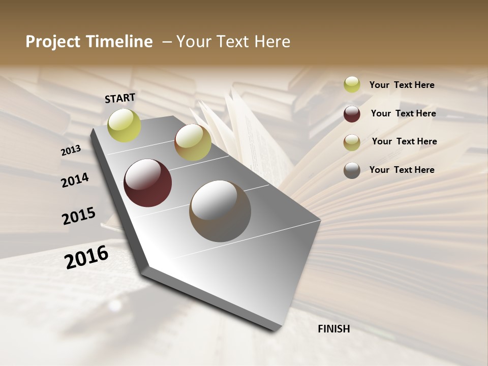 Many Old Books Combined By A Heap. Russian Saying 'Knowledge - Light, Ignorance - Darkness' PowerPoint Template