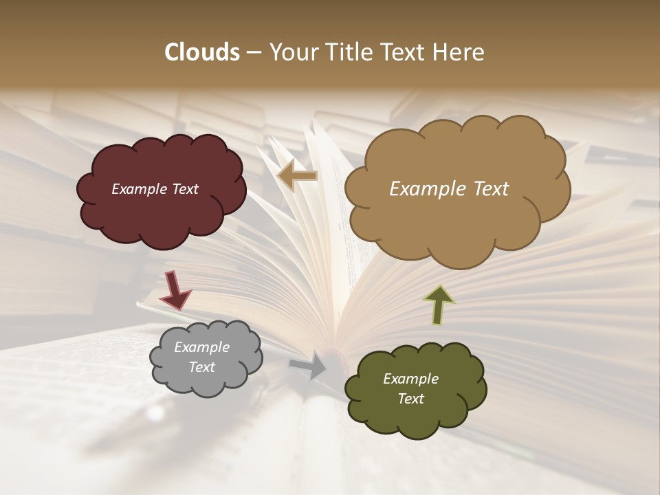 Many Old Books Combined By A Heap. Russian Saying 'Knowledge - Light, Ignorance - Darkness' PowerPoint Template