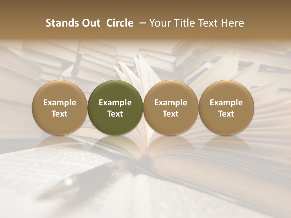 Many Old Books Combined By A Heap. Russian Saying 'Knowledge - Light, Ignorance - Darkness' PowerPoint Template