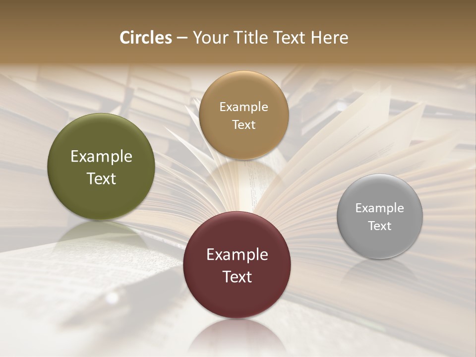 Many Old Books Combined By A Heap. Russian Saying 'Knowledge - Light, Ignorance - Darkness' PowerPoint Template