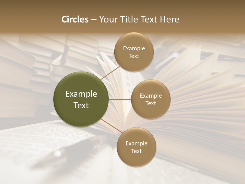 Many Old Books Combined By A Heap. Russian Saying 'Knowledge - Light, Ignorance - Darkness' PowerPoint Template