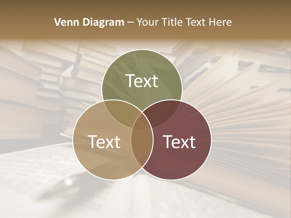 Many Old Books Combined By A Heap. Russian Saying 'Knowledge - Light, Ignorance - Darkness' PowerPoint Template