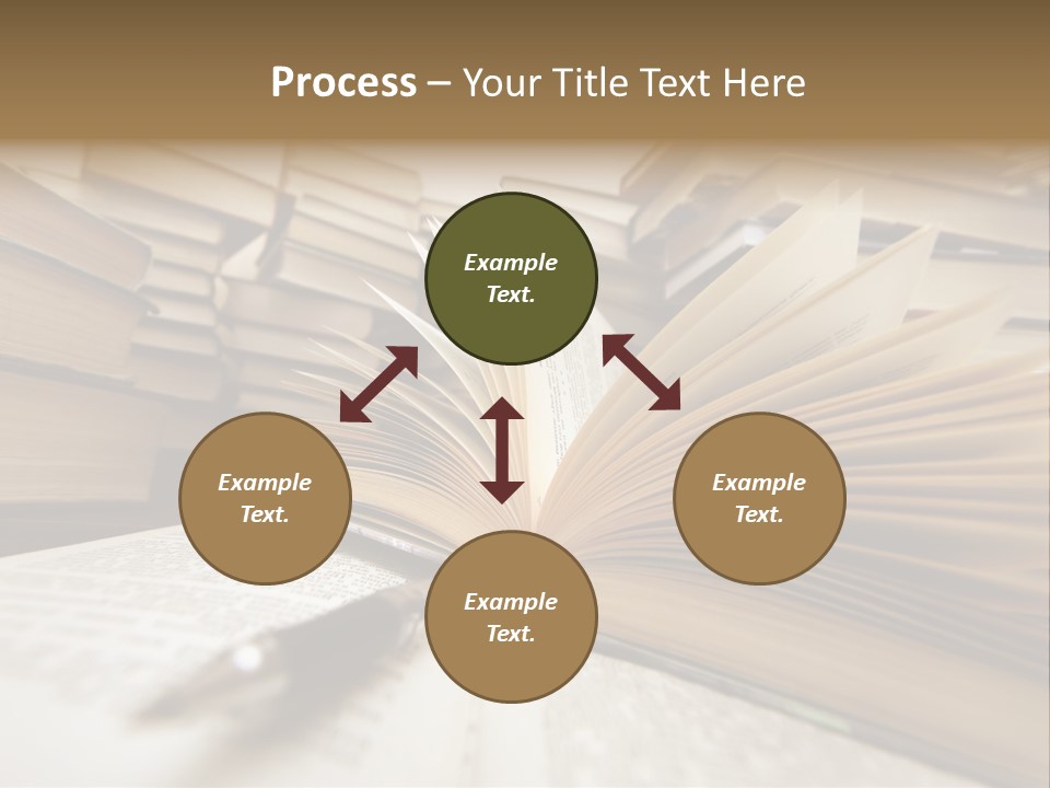 Many Old Books Combined By A Heap. Russian Saying 'Knowledge - Light, Ignorance - Darkness' PowerPoint Template