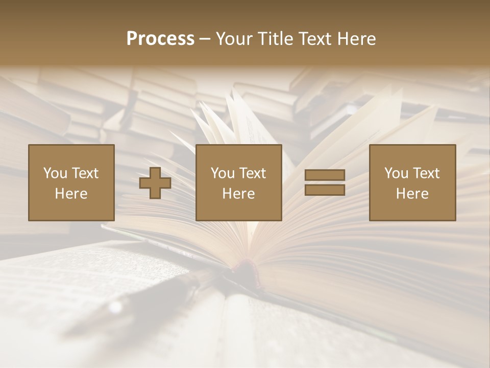 Many Old Books Combined By A Heap. Russian Saying 'Knowledge - Light, Ignorance - Darkness' PowerPoint Template