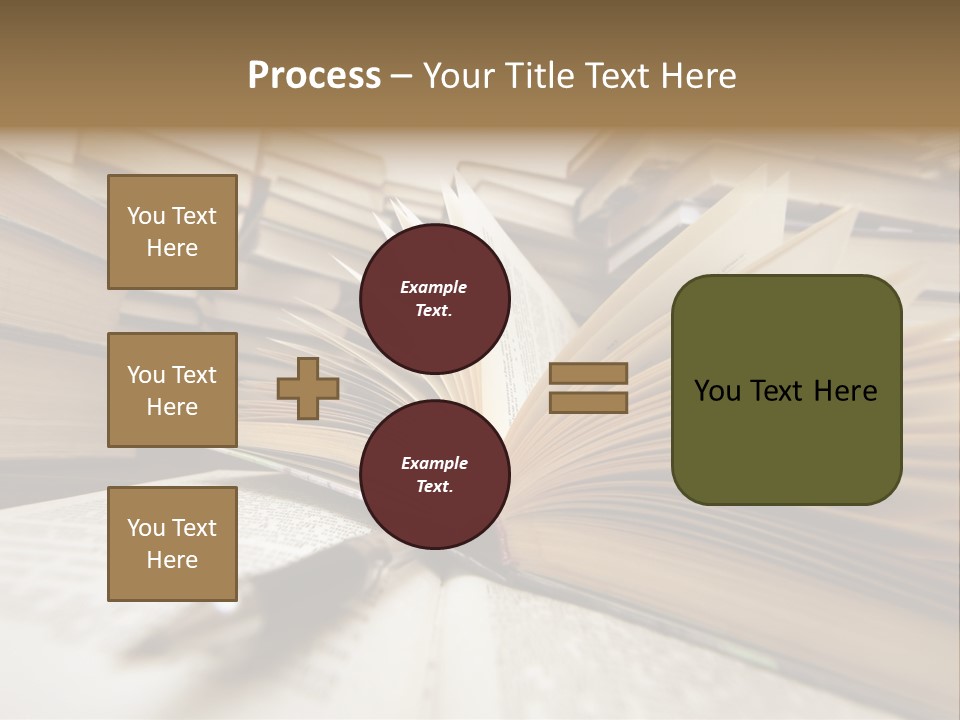 Many Old Books Combined By A Heap. Russian Saying 'Knowledge - Light, Ignorance - Darkness' PowerPoint Template