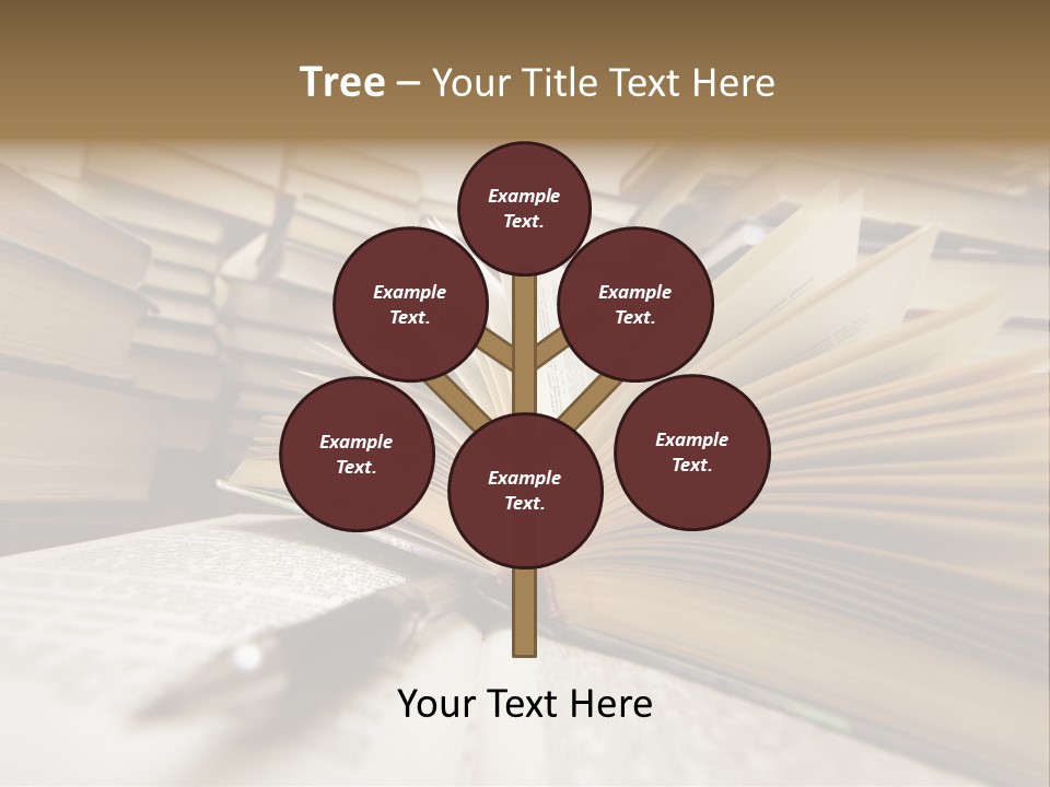 Many Old Books Combined By A Heap. Russian Saying 'Knowledge - Light, Ignorance - Darkness' PowerPoint Template