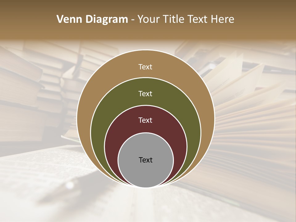 Many Old Books Combined By A Heap. Russian Saying 'Knowledge - Light, Ignorance - Darkness' PowerPoint Template