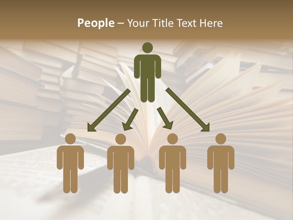 Many Old Books Combined By A Heap. Russian Saying 'Knowledge - Light, Ignorance - Darkness' PowerPoint Template