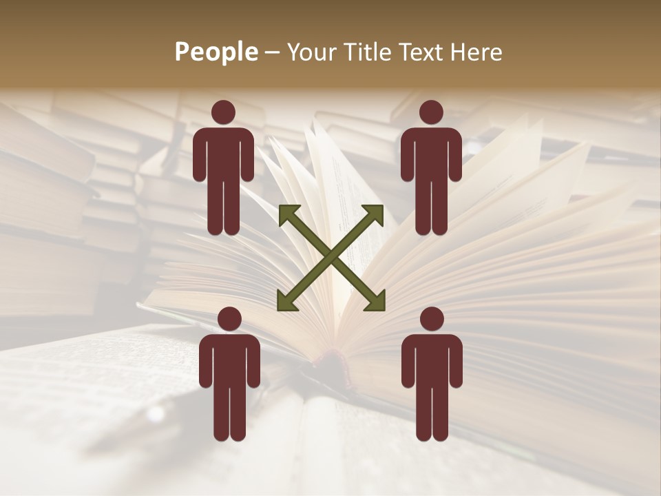 Many Old Books Combined By A Heap. Russian Saying 'Knowledge - Light, Ignorance - Darkness' PowerPoint Template