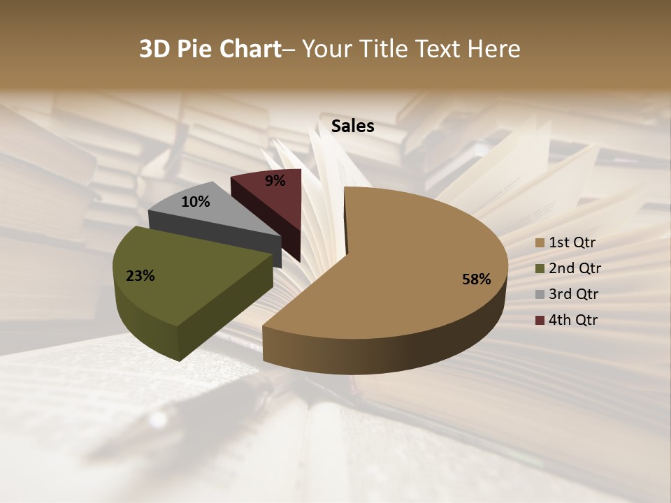Many Old Books Combined By A Heap. Russian Saying 'Knowledge - Light, Ignorance - Darkness' PowerPoint Template
