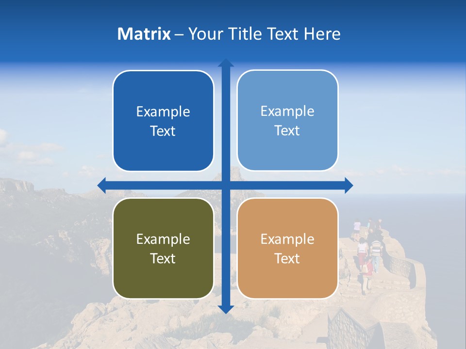 A Group Of People Walking Up A Hill Next To A Body Of Water PowerPoint Template