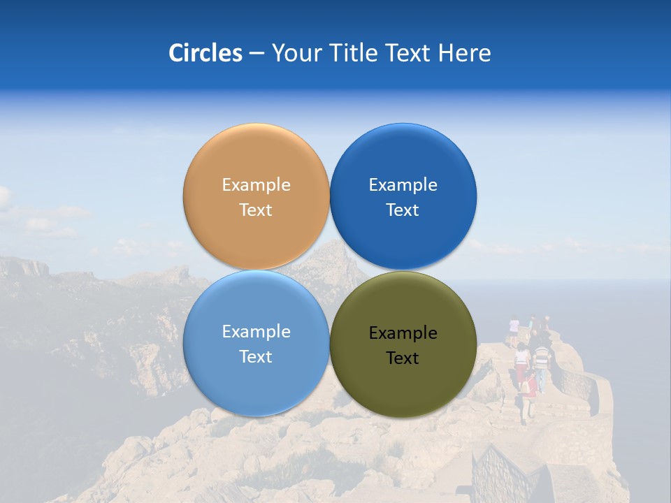 A Group Of People Walking Up A Hill Next To A Body Of Water PowerPoint Template