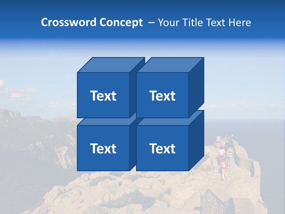 A Group Of People Walking Up A Hill Next To A Body Of Water PowerPoint Template