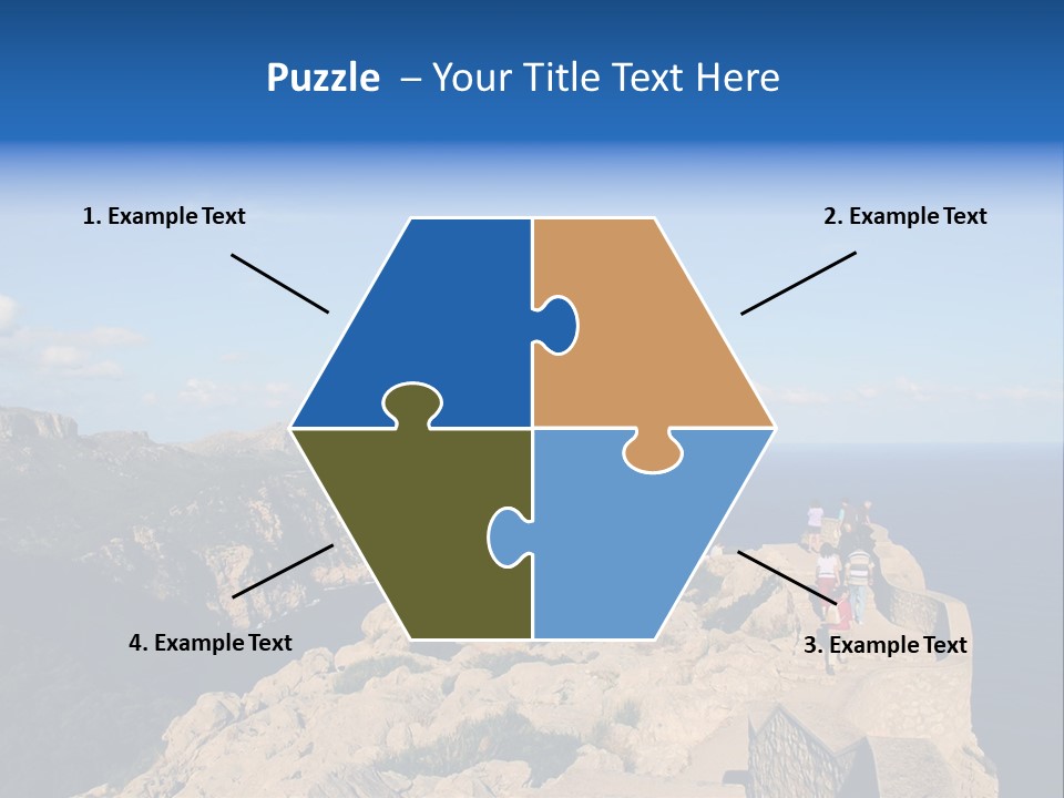 A Group Of People Walking Up A Hill Next To A Body Of Water PowerPoint Template