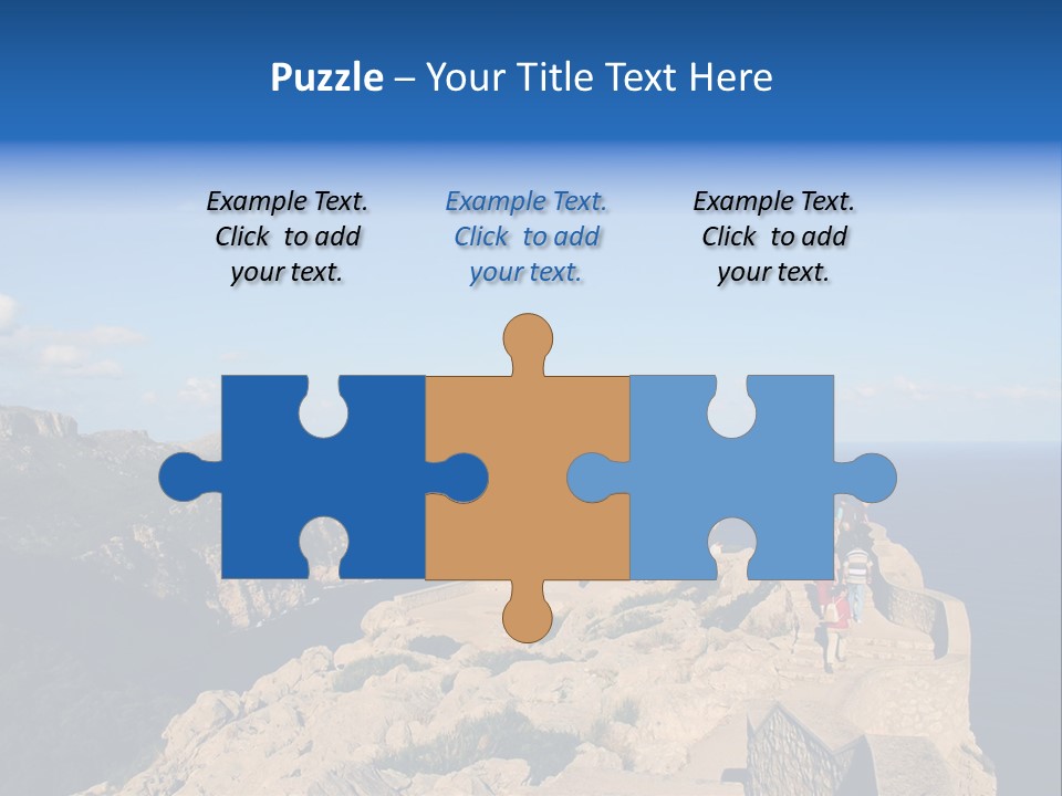 A Group Of People Walking Up A Hill Next To A Body Of Water PowerPoint Template