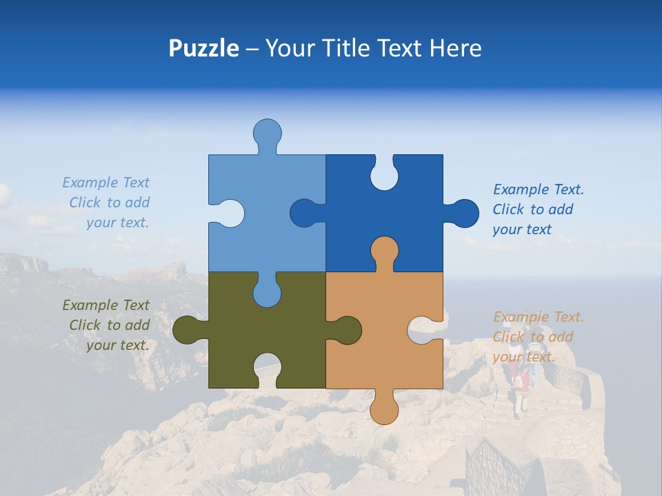 A Group Of People Walking Up A Hill Next To A Body Of Water PowerPoint Template