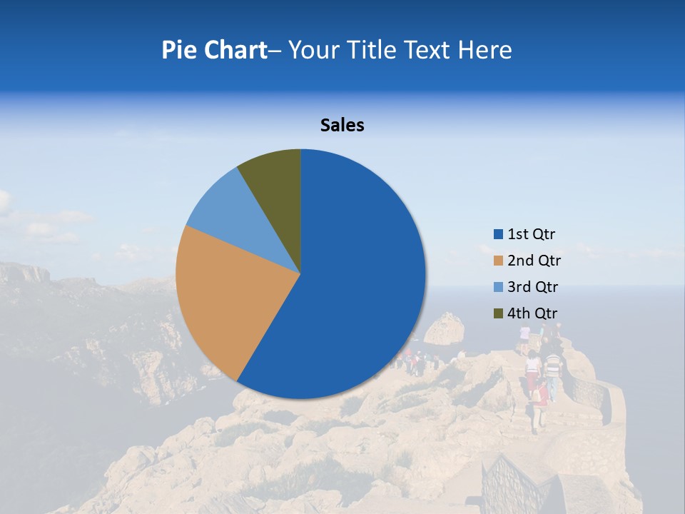 A Group Of People Walking Up A Hill Next To A Body Of Water PowerPoint Template